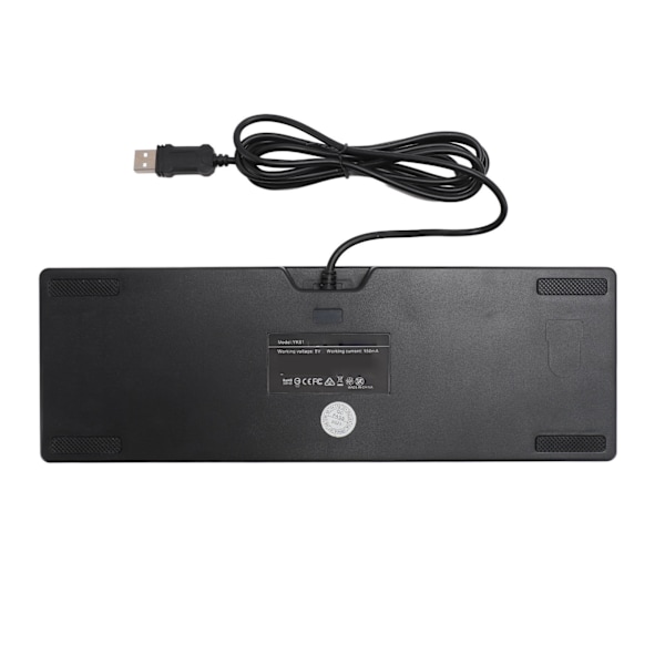 USB Trådbundet Gaming Tangentbord 60 Procent RGB Bakgrundsbelysning 61 Tangenter Portabelt Kompakt Tangentbord för PC Gamer Skrivare Svart