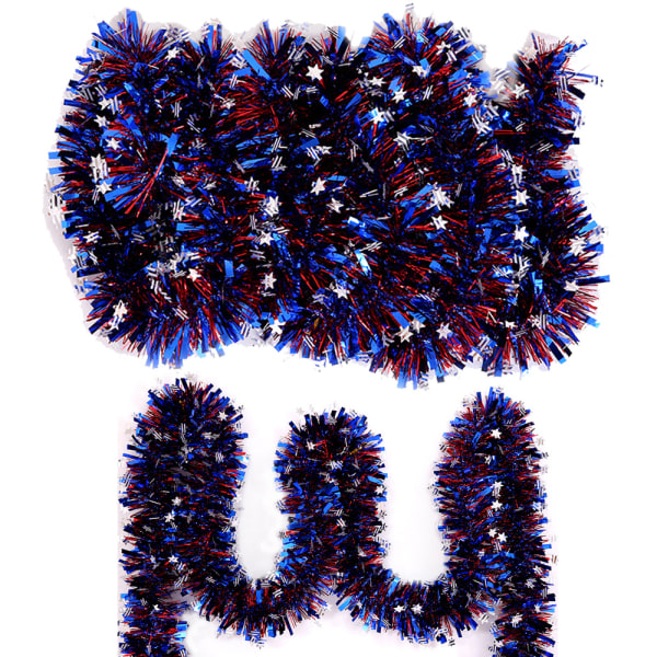 5 kpl 4. heinäkuuta Patriotic Tinsel Garland Decoration Red White