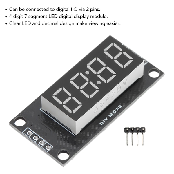 4 Sæt Digitale Rørskærmsmoduler LED 4 Cifre 7 Segment 0,36 tommer TM1637 Driverchip Blå MRA110I