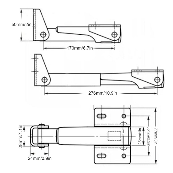 Fällbart Hyllfäste Väggmonterat 120KG Last Aluminiumlegering RV Bord Förlängningsstöd för Yacht Trailer