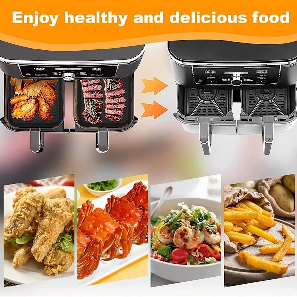 Airfryer silikonform Airfryer silikonbeholder rektangulær Airfryer silikonbrett black medium size
