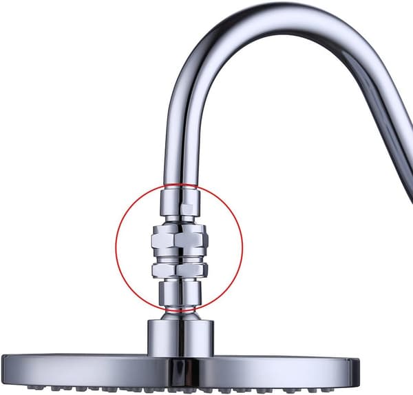 Dusjarmforlenger, solid messingkonstruksjon for universelt dusjhode, kuleleddadapter, polert kromfinish, enkel installasjon