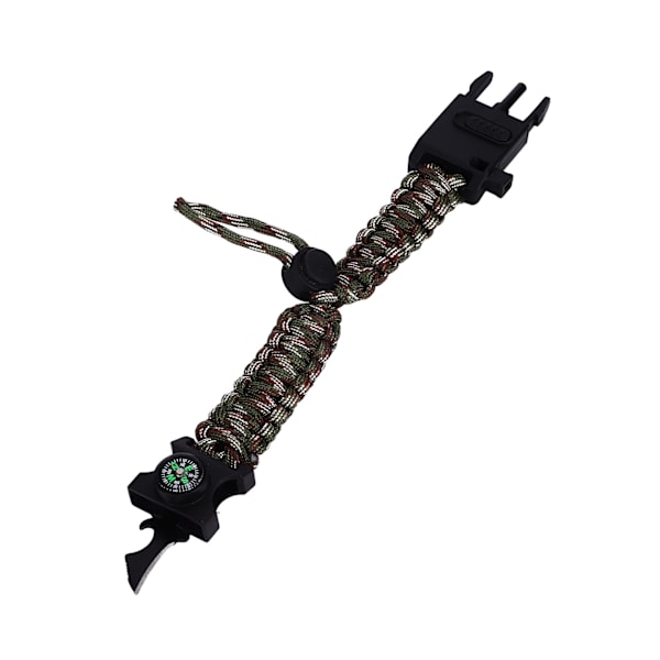Paracord Armband Justerbart Överlevnadsarmband för Nödsituationer 5 i 1 Multifunktionell Utrustning för Vildmarksäventyr Kamouflage