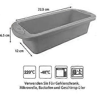 Rektangulær Silikon Brød Bakeform Kakeform Non-Stick Kake, 27 X13X 6.5 Cm Rød - Grå