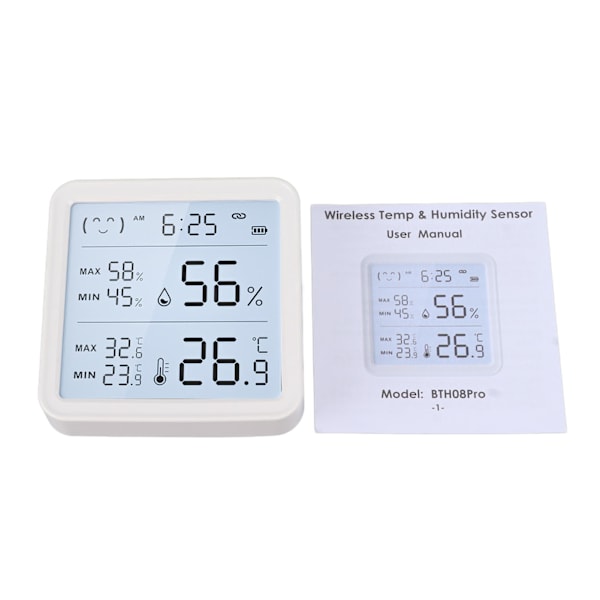 Bluetooth Fuktighet og Temperatur Sensor Monitor for Tuya Smart Trådløs Digital Hygrometer Måler for Innendørs Hjem