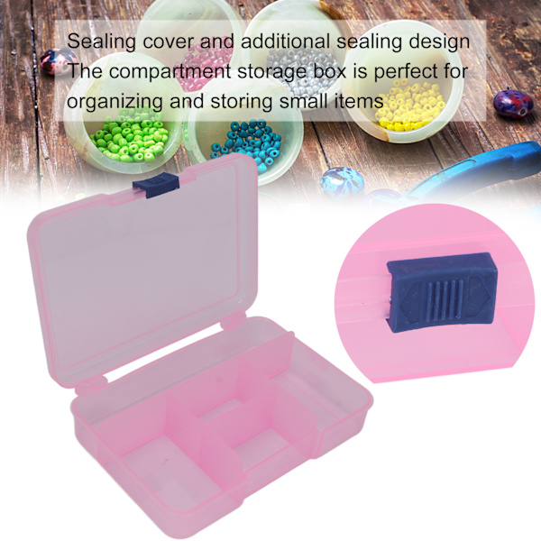 Förvaringslåda för DIY-material, 5 fack, skjutspänne, transparent, för kropps- och ansiktsmålning, plast