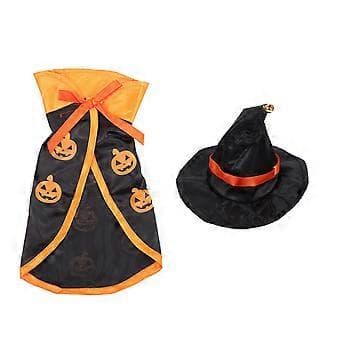 1 sæt Halloween kæledyr hund kat dekorativt tryk græskar kappe hat sæt