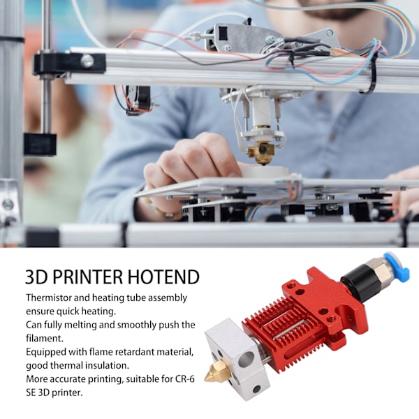 3D-tulostimen Hotend-ekstruusori Hot End -ekstruusiosuutin Tulostuslisävaruste CR 6 SE:lle