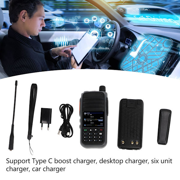 2-suuntainen radio, kannettava monikaistainen walkie-talkie, käsikäyttöinen lähetin-vastaanotin, AC 100‑240V 5W, EU-pistoke