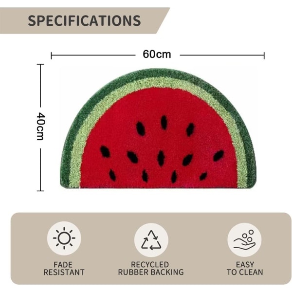 Enkel halvsirkelformet frukt gulvmatte baderomsdør absorberende