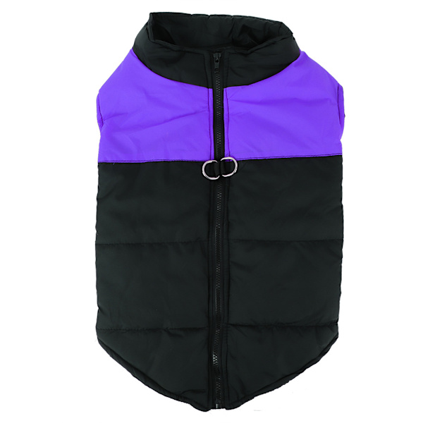 Polyester Lilla Vandtæt Dunjakke Vest Tøj Tykkere Varmt Frakke til Store Hunde (3XL)
