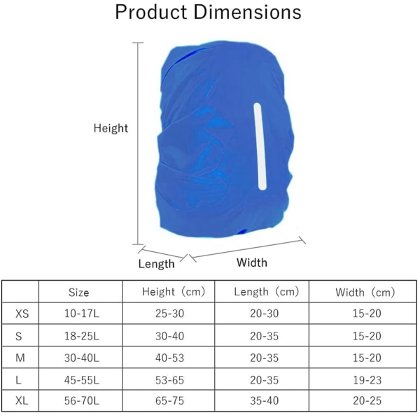 Vattentätt cover för ryggsäck, reflekterande ryggsäcksregn