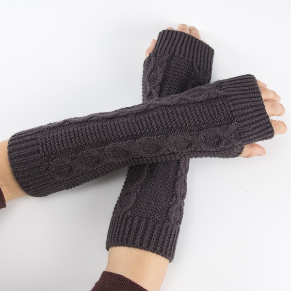 Womens Winter Warm Over Albue Lange Fingerless Tommelhull hansker