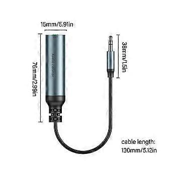3,5 mm støjisolator Mini Auditory Hum Elimination til bil Auditory og hjemme Auditory udstyr Nem installation