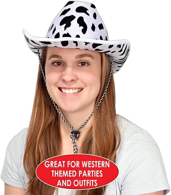 Herre Ko Print, Hvid/Sort - Tema, Til Western Tema Wild West