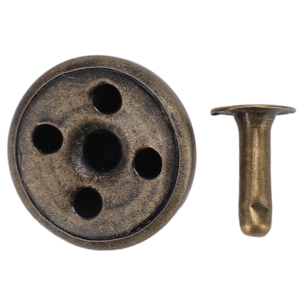 18mm Läder Nitar Kit Rostsäkert Blekningsfritt Hållbart Järn Nit Stud DIY Läder Nit Tillbehör för Armband Hattar Bälten Brons