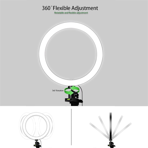LED Ringlys med Stativ Dimmbart LED Fylllyssett For Video Live Makeup