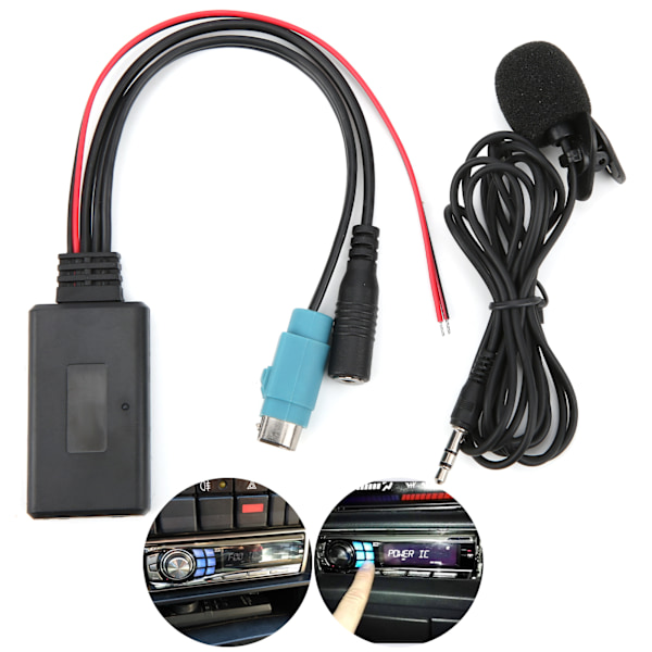 Bluetooth 5.0 AUX-kabeladapter med mikrofon Passar för Alpine KCE‑236B CDA‑9852/E CDE‑9887/R