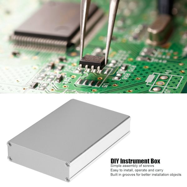 Alumiiniseosprojektilaatikko Integroitu Mattamusta DIY-Instrumenttilaatikot PCB-Johdotukseen 22x74x110mm