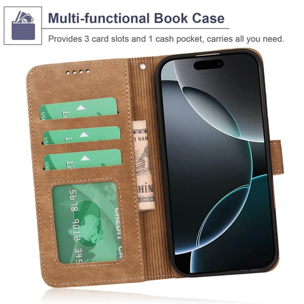 Suede Magnetisk Etui til iPhone 7+/8+ med Magnetisk Lukning. Brun One Size Brun
