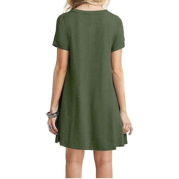 Women's Casual Plain Simple T-Shirt Loose Dress