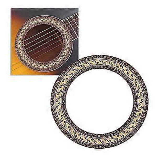 Trägitarrrosett Böjda Remmar Gitarr Ljudhål Inlägg Gitarrdekaler 90,5 mm