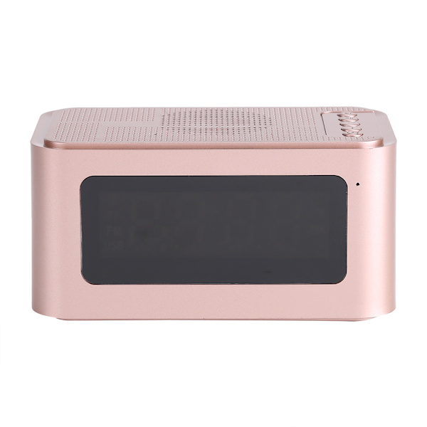 Multifunktionell Bluetooth Digital Väckarklocka LED Stereo Högtalare FM-radio/MP3-spelare/TF Roséguld