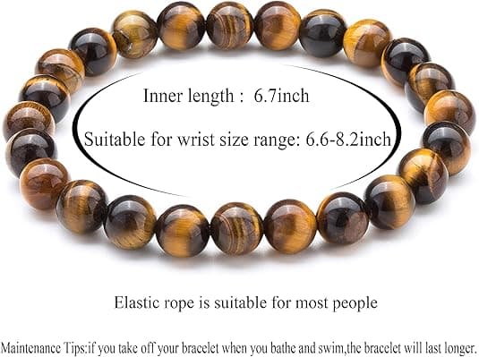 Kvinnor 8mm Natursten Lava Rock Diffuser Armband Elastisk Yoga