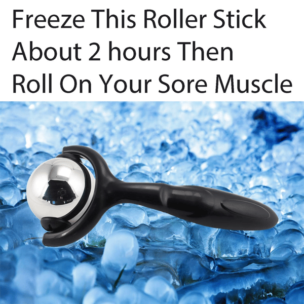 Koldterapi Roller, Rustfri Stål Massage Roller med Letglidende Lejer til Lindring af Ømme Muskler, Temperaturholder til Varm og Kold Terapi
