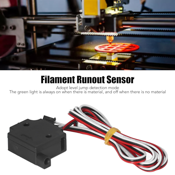 3D-skrivarfilamentdetekteringsswitch med indikator för paus vid filamentbrist