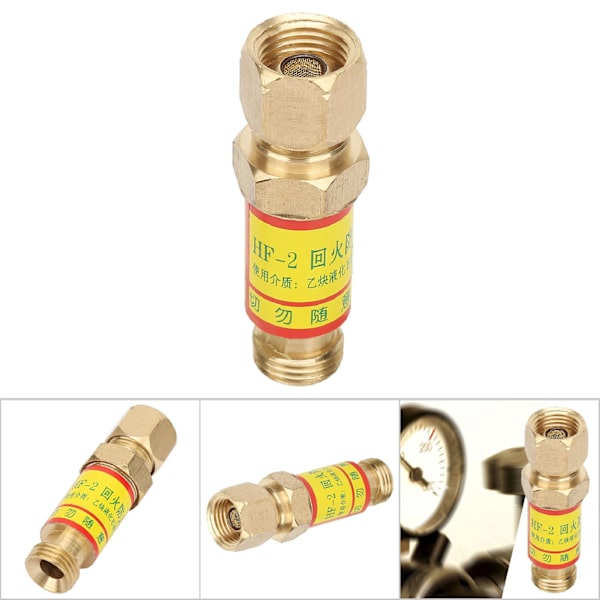 Acetylenkontrollventil med bakslagsskydd för svetsning/skärbrännare Flame Buster M16*1.5