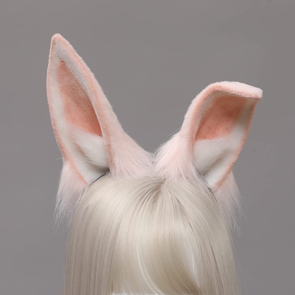 Fox Rabbit Bunny Ears Pannband Hårband Hårbåge Halloween Kostnad pink