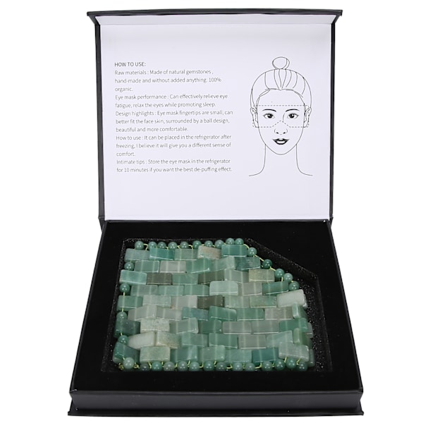 Ögonmask ansiktsmassager Naturlig Jade Sten Släcker Trötthet Minskar Sömn Avkoppling Vård Verktyg Aventurin