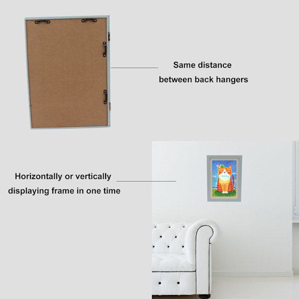 Barnekunstramme Tetthetsplate PS Magnetisk Frontåpning Byttbar Kunstverk Displayramme Holder 50 stk Bilder for Håndverk Tegninger Skolearbeid Blå