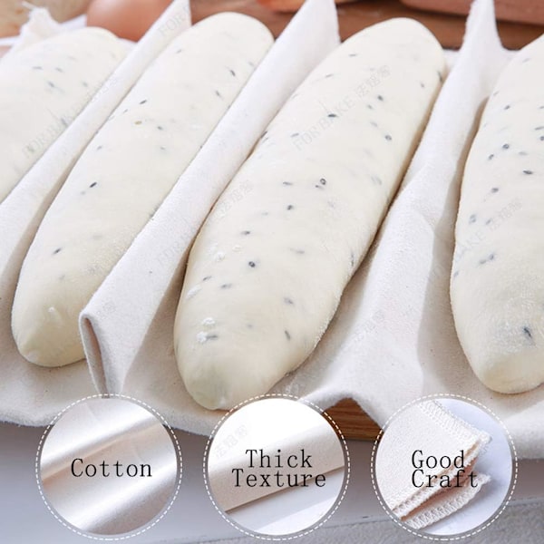 Non-Stick Bakduk för Perfekta Bröd, Helt Naturligt Säker Jäsduk Absorberande Material, Formningsverktyg för Baguetter Limpor Ciabatta (75 cm)