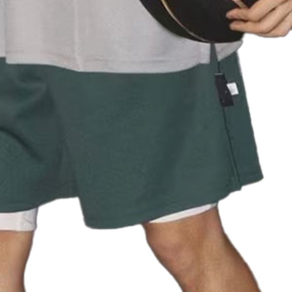 Mænds Shorts med Snøre, Sidelommer, Løstsiddende, Casual Sportsbukser til Hjemmetræning 2XL Grøn