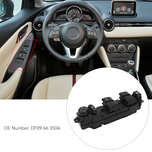 Vindue Master Control Switch DF89 66 350A Elektrisk Power Lift Switch Udskiftning til Mazda 6GH 2 DE