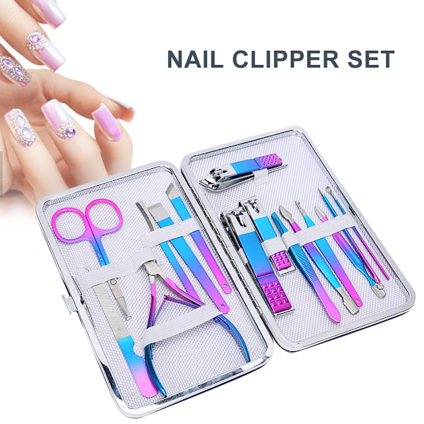 15 stk. Negleklipper Sæt Øjenbryn Saks Død Hud Pusher Manicure Pedicure Kit (7023D)