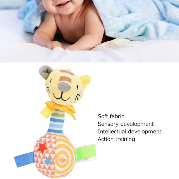 Plush Handskakleksaker för Bebis Mjuka Skakleksaker Skakleksaker för Spädbarn Handgreppsleksaker Djurdocka Gul