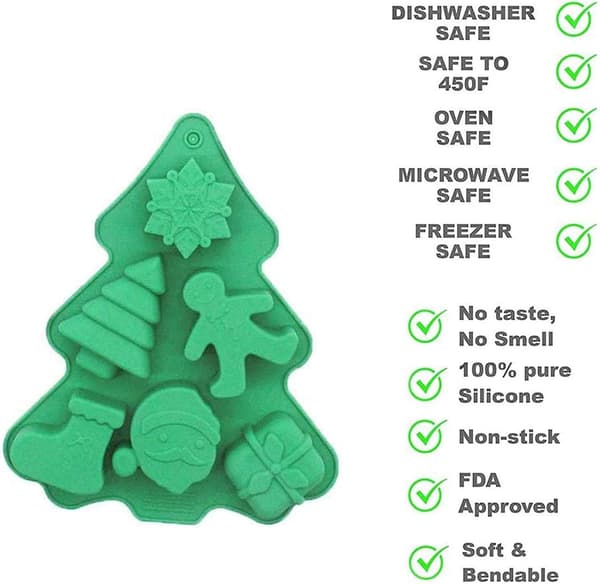 Julebageform, non-stick silikone kageforme, perfekte til at lave jule slikforme