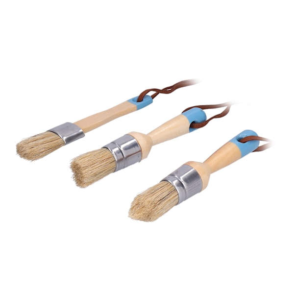 3 st Målarpenslar med trähandtag för möbler, väggmålningsprojekt, DIY heminredning