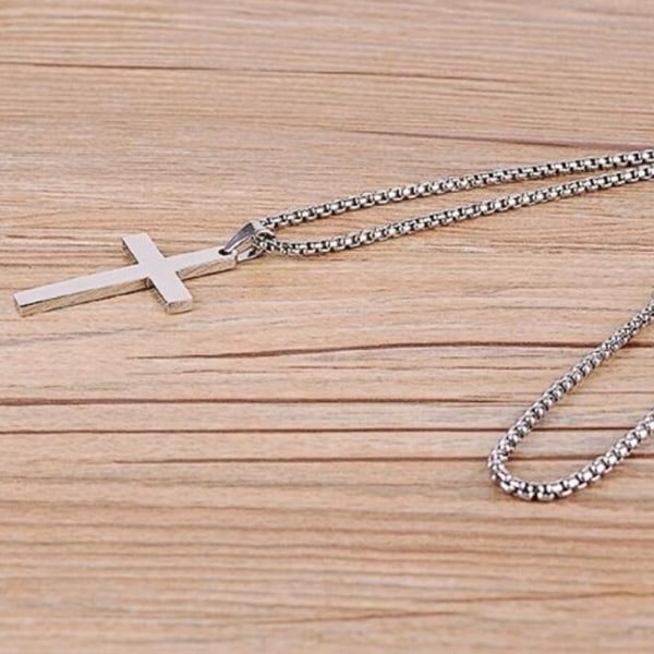 Enkelt kors halsband hängande smycken mode herrhalsband