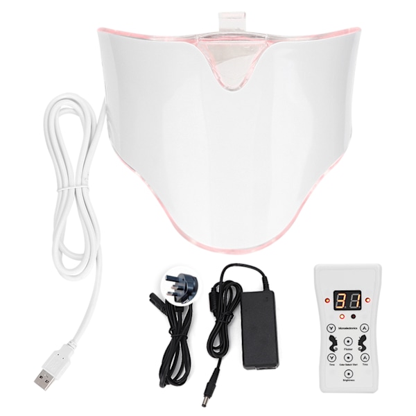 7 Färger Photon LED Mask Hals Anti Rynkor Hudföryngring Instrument UK-kontakt 110~240V
