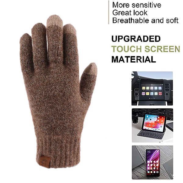 Dam Vinter Touchscreen Ull Magic Gloves Warm Knit Fleece Li