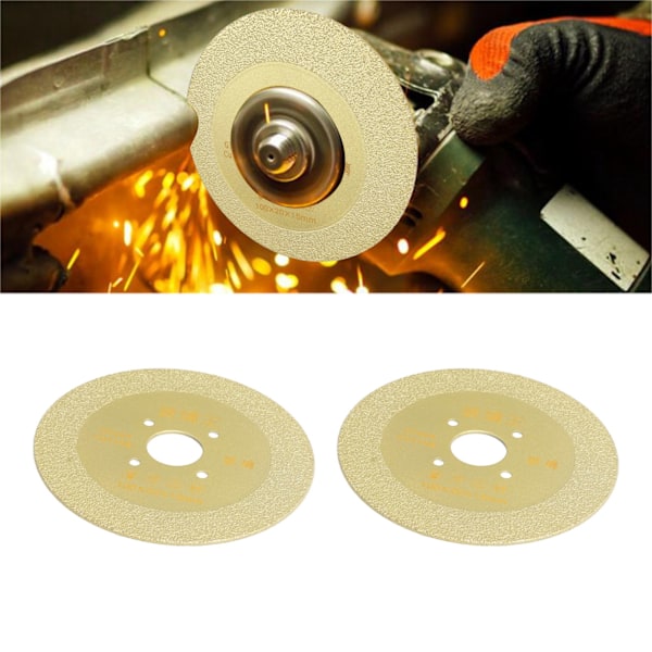 2Pcs Cutting Saw Blade 100mm Diamond Ceramic Saw Blade Porcelain Cutting Blade for Angle Grinder Cutting Machine 100x15mm / 3.9x0.6in