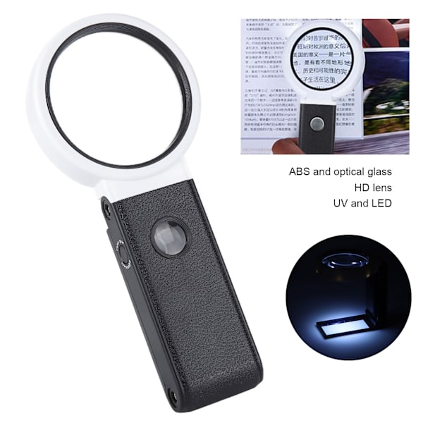 LED Lupe ABS Håndholdt Forstørrelsesglas Foldbar HD Linse til Observation og Reparation af Elektroniske Komponenter TH-7018B