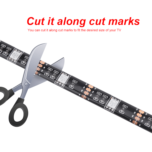 USB-driven RGB-LED-remsa med flera färger, 5050 SMD, för dator, TV, PC-bakgrundsbelysning