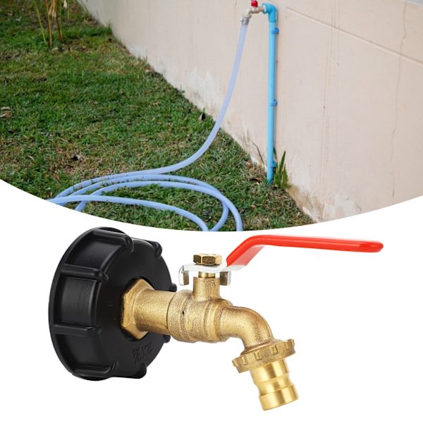 IBC-behållare Adapter 3/4 tum Mässing Behållare Koppling Grov Gänga 275‑330 Gallon Vattentank Trädgårdsslang Ventil Koppling