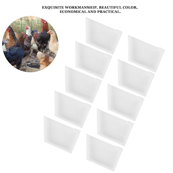 10 stk Kyllingfôringsavløpshette Plastkrybbe Rett Flens Avløpshette for Husdyr M ‑ Rett Flens