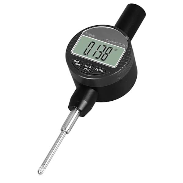 Digital indikatorklocka 0,01 mm 0,0005 tum upplösning 0 till 30 mm räckvidd M2,5 gänga Högprecisions mätklocka